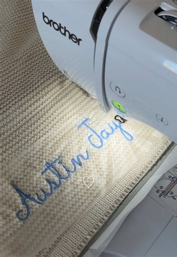 embroidering baby blankets might be my favorite project ♡🪡 this one is for my great nephew! #embroidery #embroiderytiktok #handmade #diy #embroiderymachine