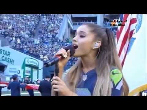 Ariana Grande Performing the National Anthem at the NFL Kickoff 2014