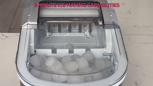 Frigidaire EFIC103 Ice Maker Machine Heavy Duty, 26lb Ice per Day, Black Stainless Steel