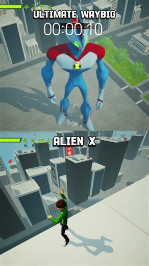 ULTIMATE WAYBIG VS ALIEN X JUMP TEST MOST REALISTIC OPEN WORLD BEN 10 GALVAN #shorts #ben10 #galvan