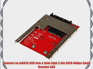 StarTech.com mSATA SSD to 2.5-Inch SATA Adapter Converter with Open Frame Bracket and 7mm Drive