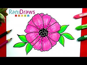 How to draw a FLOWER - Step by step