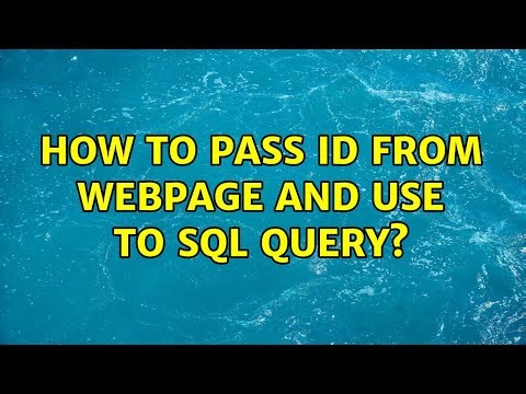 How to pass id from webpage and use to sql query?