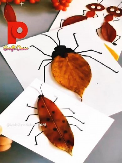 Insectos hechos con hojas de plantas #manualidades #diy #craft