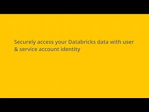 Level up your Databricks Authentication using User & Service Principal identities