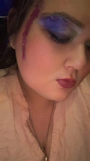 Cheer comp makeup 😍🤏🏽💜