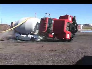 Concrete truck rollover extrication training