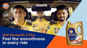 Hop on to the drive of a lifetime with your favourite Chennai Super Kings players and Gulf Ultrasynth X Plus. Get your pack today and feel the smoothness on your every drive. #GulfOil #GulfOilIndia #CSK #ChennaiSuperKings #Whistlepodu #GulfUltrasynthXPlus #SmoothDrive #Car | Gulf Oil