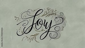 Elegant handwritten script featuring uplifting phrases like 'Joy' with delicate flourishes and a timeless style. Ideal for greeting cards, wedding invitations, and home decor
