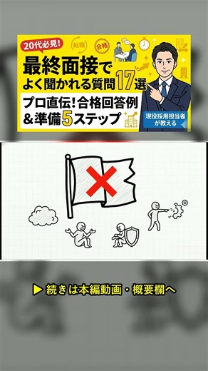 最終面接でよく聞かれる質問17選｜1,000人以上面接したプロが教える回答例・準備5ステップ・落ちる人の特徴｜採用担当者が解説 #Shorts