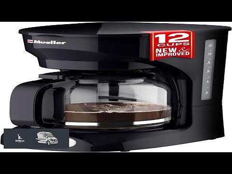 Mueller 12 Cup Drip Coffee Maker Borosilicate Carafe Auto Off Reusable Filter Anti Drip