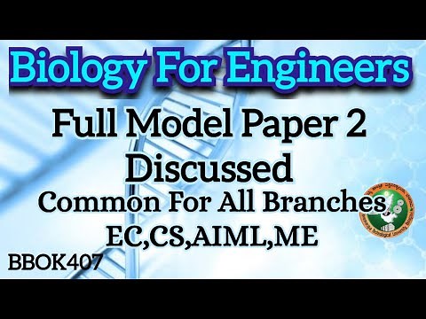 Biology For Engineers Full Model Paper 2 Solved 4th Sem Common For All Branches 22 Schem VTU BBOK407