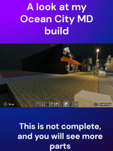 Ocean City MD(bonus personal build), Minecraft Style!#minecraft #bedrock #gamergirl #fyp #proloz #gaming #Maryland #oceancitymaryland #oceancity