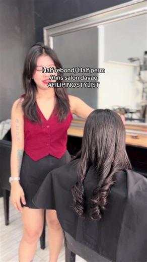Half Rebond Half Perm Techniques at Ahns Salon Davao