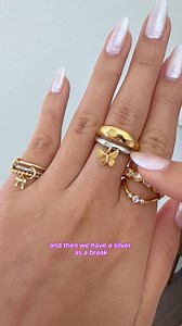 16K views | Have you seen these dual toned rings with charms yet? We...