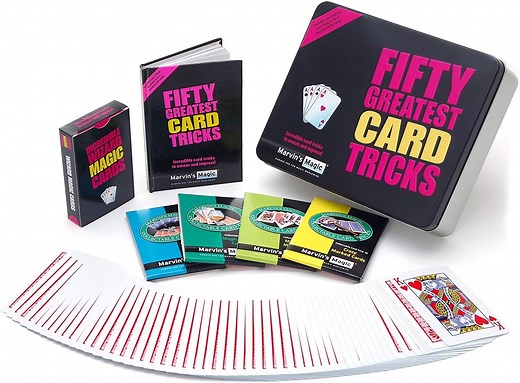Marvin's Magic - Fifty Greatest Card Tricks Set Children & Adults Magic Card Set Includes Card Tricks, Close up Magic and Mind Reading Tricks Comes in Gift Set Tin Suitable for Age 8