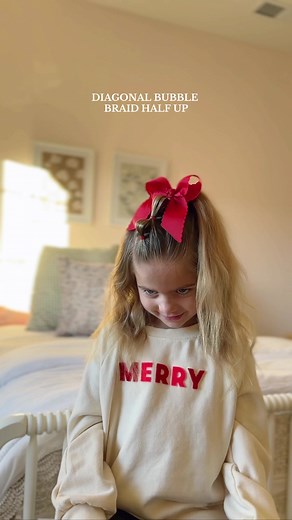 Holiday Hairstyle Tutorial | Diagonal Bubble Braid Half Updo