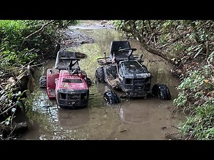 Mud mowers trail riding and big mud hole pt.1