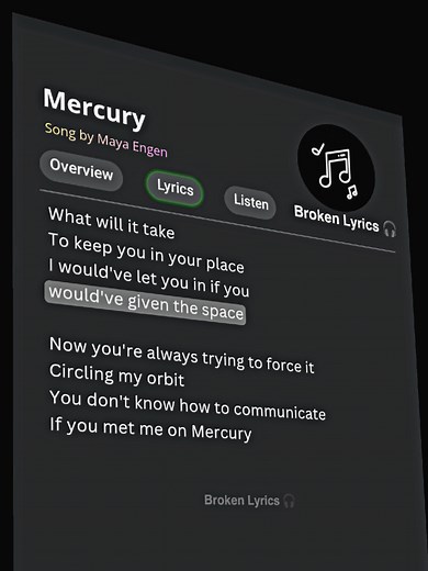Mercury — Broken Lyrics: Full Song Lyrics Breakdown