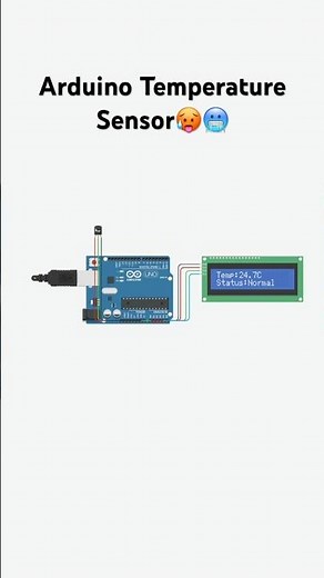 Arduino Temperature Sensor🌡️ - Tinkercad Technology⚡️ #tinkercad #microelectronics #shorts #fyp