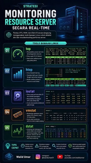 Strategi Monitoring Resource Server Secara Real-Time dengan Tools Bawaan Linux