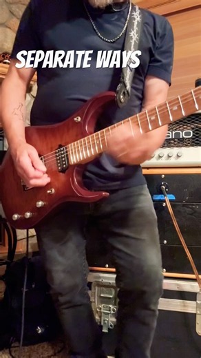 Separate Ways - lead guitar section Key of E (half step down) band rehearsal ‪@7Wondersofrock‬