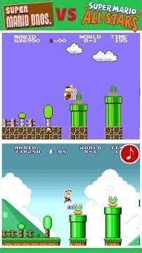 🌑 World 8-1 Comparison OG Super Mario Bros vs Super Mario All-Stars