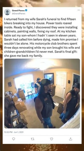 When Bikers Entered a Widower’s Home in Mourning#HeartwarmingStory