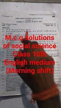 m.c.q.solutions of social science class 10th english medium#education