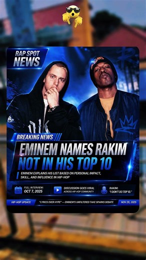 Eminem and Rakim Top 10 Debate Has Hip Hop Fans Talking #shorts