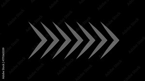 Animated arrows for the overlay video layer. swipe up animation. Continuous group of arrow blending together and going in one direction.