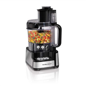 12-Cup Stack &amp; Snap™ Food Processor with Big Mouth, Black &amp; Stainless - 70725 | HamiltonBeach.com