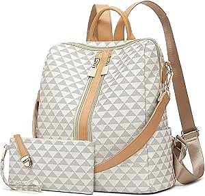 Makes Backpack Purse for Women PU Leather Travel Satchel Handbag Convertible Design Bag with Purse 2 Piece