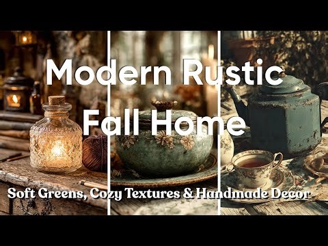 Modern Rustic Fall Home Soft Greens, Cozy Textures & Handmade Decor