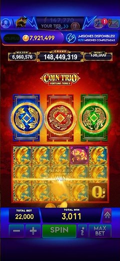 Coin Trio Fortune Trails Slot FULL SCREEN MASSIVE WIN ($22K Bet Spin) | Lighting Link Casino App 🎰