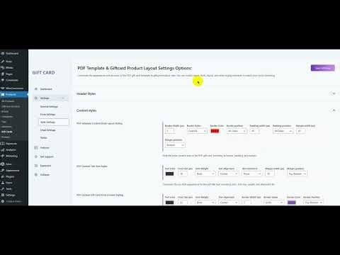 PDF Template Content Body Layout Styling