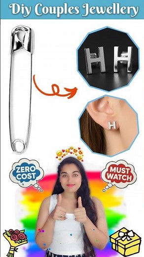 DIY Safety Pin Initial Earrings | Valentine's Day Gift for Bestie/Partner 💖| How to make earrings