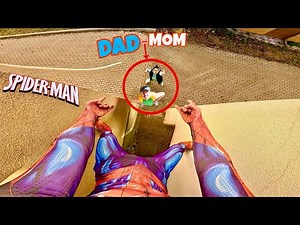 SPIDER-MAN ESCAPING ANGRY MOM AND DAD in Real Life (Funny ParkourPOV Actions)