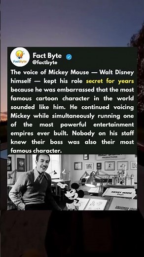 Walt Disney secretly voiced Mickey Mouse while running his entire Empire.