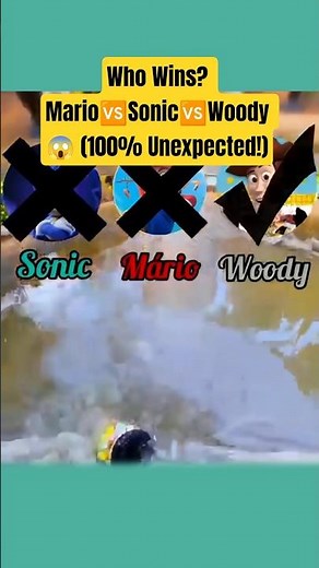 Who Wins? Mario🆚Sonic🆚Woody 😱(100%Unexpected!)#supermario#sonic #woody #subscribe #likeSuper #shorts