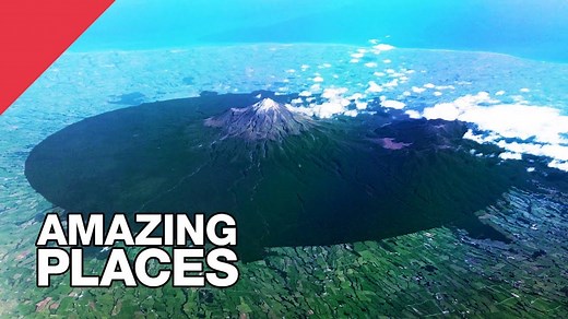 Mount Taranaki, a "circle visible from space"