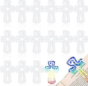 16 Pack Sublimation Blank Acrylic Paper Clips 4 x 2.5'' Jumbo Sublimation Cross Bookmarks for Back to School Supplies Heat Transfer DIY Design Bible Verse Crafts Office Teacher Gift