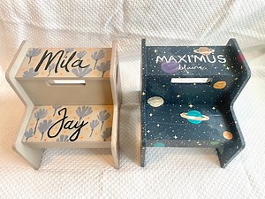 Custom Hand-painted Kids Step Stool | Kid and Toddler Gift | Custom Step Stool | Personalized Step Stool | Painted Kids Step Stool - Etsy