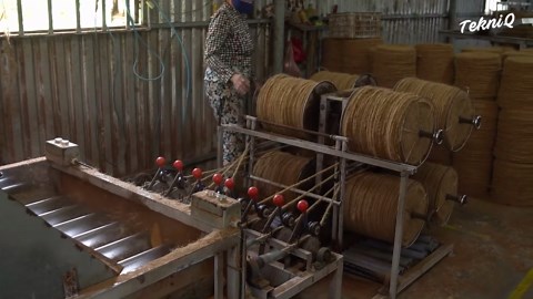 Transforming coconuts into massive mats: An incredible process