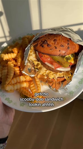 messyspecial on Instagram: "I made a masterpiece #scoobydoo #scoobydoosandwich #sandwich #burger #fries #fastfood #homemademeals #funny #humor #cartoonfood #relatable #viral #trending #explore #foryoupage #foryou #fyp #hungry #food #foodie #bigbites #bigappetite"