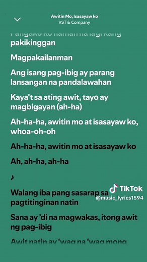 Awitin Mo, Isasayaw Ko by VST & Company Lyrics