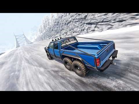 Full Throttle Down a Slippery Hill — Can I Stop? – BeamNG.Drive