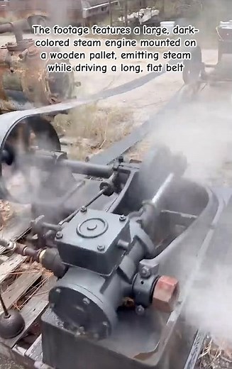 Vintage Steam Engine and Belt Drive Power System in Action #steamengine #vintageengineering