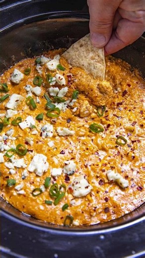 Crockpot Buffalo Chicken Dip That Disappears FAST