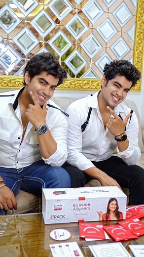 Amaan Armaan on Instagram: "Embracing our million dollar smiles with illusion aligners. Say goodbye to the days of hiding your beautiful smiles from the world! These aligners are not just strong, durable and FDA certified, but also look exactly like your natural teeth. Hence your trust in llusion Aligners, the best orthodontic solution to help set your smiles straight and gain that confidence you’ve been dreaming of. #AskYourDentist to know more about Illusion Aligners #NoConfusionOnlyIllusion #